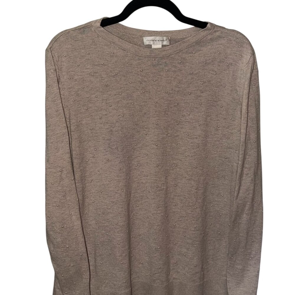 TAN SWEATER WITH RAISED DOTS